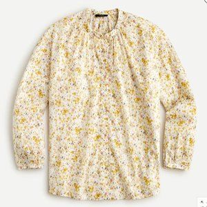J. Crew Cotton Voile Button Front Top in Soft Posies Size Small